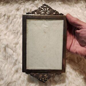 Antique Silver Ornate Picture Frame With Intricate Detailing 4"x6" Regency Glam
